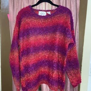 Vintage Fuzzy Women's Multicolor Sweater